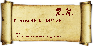 Rusznyák Márk névjegykártya
