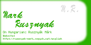 mark rusznyak business card